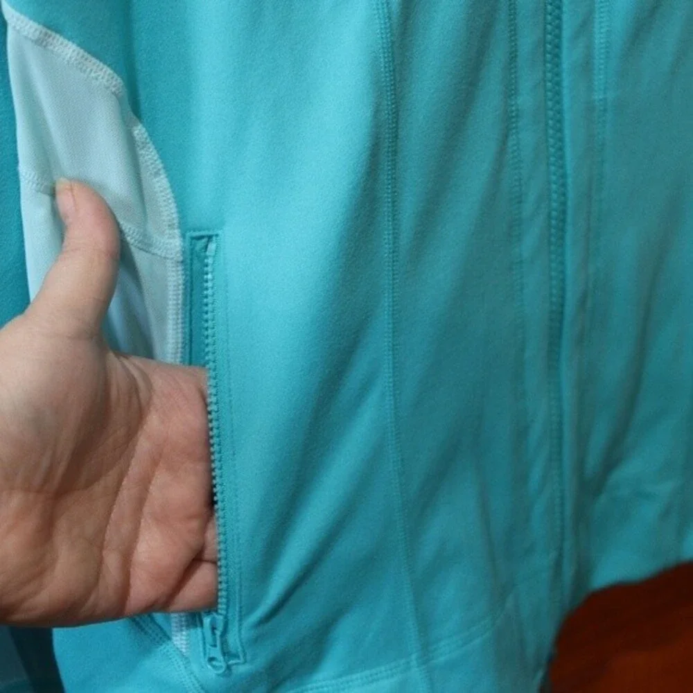 Zella Aqua Blue Athletic Full Zip Track Jacket XL
